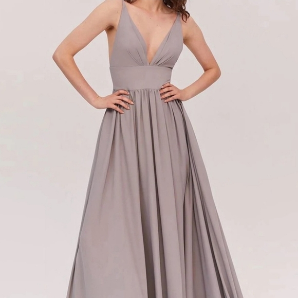 Fame and Partners Formal Maxi Dress In Gray/Mauve Size 4 - Picture 1 of 15